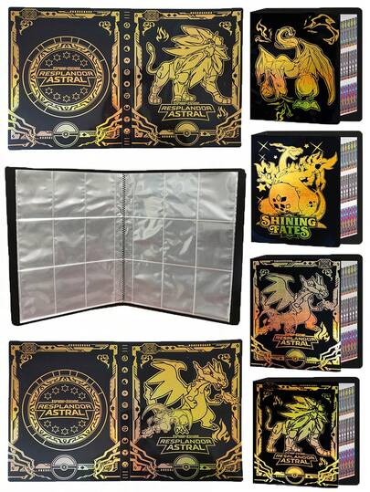 pokemon Pokémon Card Album - 4-Slot Card Holder, Holds Up To 400 Cards, Waterproof PU Leather Material With Zipper And Carrying Strap, Ideal Gift For Men, Women And TCG Collectors