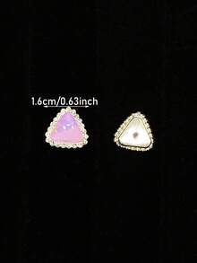 10颗/包 三角形摩卡色水钻 DIY缝纫装饰配件，适用于服装、鞋子、包包、发饰 - 淺紫色 - 查看 2
