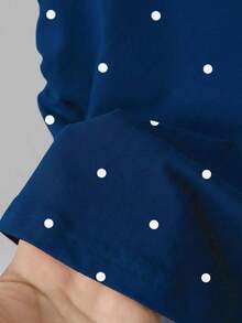 Nuevas llegadas de verano, chaqueta casual versátil, diseño gráfico con rhinestones, camiseta ajustada para mujer, cómoda de llevar, adecuada para uso diario, al aire libre, de compras, citas - Azul marino - Ver 4