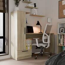 Multifunctional Desk With Integrated Bookshelf And Tall Cabinet, Minimalist Home Computer Workstation For Bedroom Or Study, Writing Desk With Drawer And Side Storage For High-Capacity Organization, Available In Three Colors. - Table - View 9