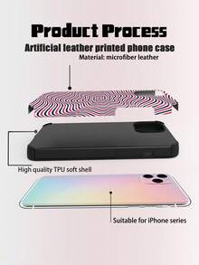 Wave Ripples 1pc Artistic Visual Illusion Wave Pattern Shock-Proof Dustproof Handcrafted Soft Protective Case Suitable For Apple 17 Pro Max/16 Pro Max/16 Plus/13 Pro Max/14 Pro Max 13 14 11 12 Pro 11/15 Pro, Galaxy S24 Ultra, With Speaker Hole Design, Suitable As Holiday Gift - Red - View 9