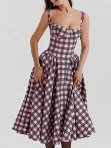 French Vintage Style Long Strapless Dress, Elegant Dress With An Aesthetic Color Palette - MultiWarna - View 5