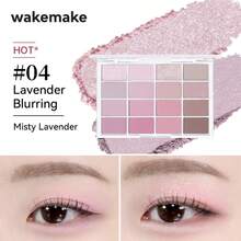 Wakemake 16-Color Eyeshadow Palette With Rich And Highly Saturated Colors, Including Matte, Shimmer, Glitter And Metallic Textures, Can Create A Variety Of Eye Makeup Effects From Natural Daily To Sweet Date, Dramatic And Exquisite Styles. Fine And Smooth Powder, Long-Lasting And Adherent. - 04 Lavender - View 1