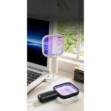 Matamoscas USB mini, ángulo ajustable de 360°, trampa de mosquitos con luz morada silenciosa, portátil y compacto, fácil de llevar para uso en campamento y exteriores, con conexión USB - Color aleatorio - Ver 9