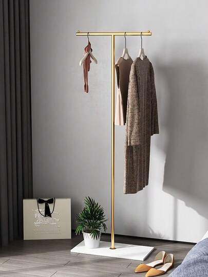 1pc Luxury Lightweight Floor-Standing Coat Rack & Clothes Drying Rack, Bedroom Floor Coat Rack | Freestanding Clothes Hanger, Stylish Minimalist Modern Garment Rack | Bedside Storage Shelf. Perfect For College Dorm Essentials, Storage Organizer Racks, Bedroom Shelves, Living Room, Balcony, Garden And Other Scenarios.