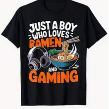 Camiseta de manga corta Summer New Love Ramen and Game Top - forma - Ver 1