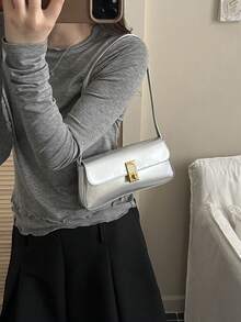 女款夏季新款手機收納包 腋下包 光面小包 - 銀色 - 查看 10