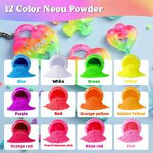6pcs - 12 Colors Neon Powder - Fluorescent Mica Powder Suitable For Epoxy Resin, Nail Art, Slime, Soap Making, Eyeshadow & DIY Crafts - 12 Colors With 20ml Each Bottle, High Color Saturation, Non-Glowing (Not Glow In Dark) - Multicolor - View 3