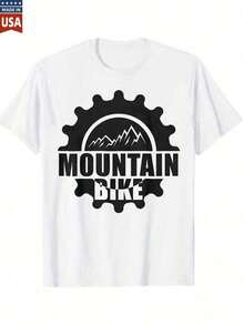 Camiseta de ciclio de montaña 100 % aodón para hombre y mujer, camiseta gráfica con diseño de equipo y texto, ropa deportiva de aventura al e , hecha en EE. UU. - Blanco - Ver 2