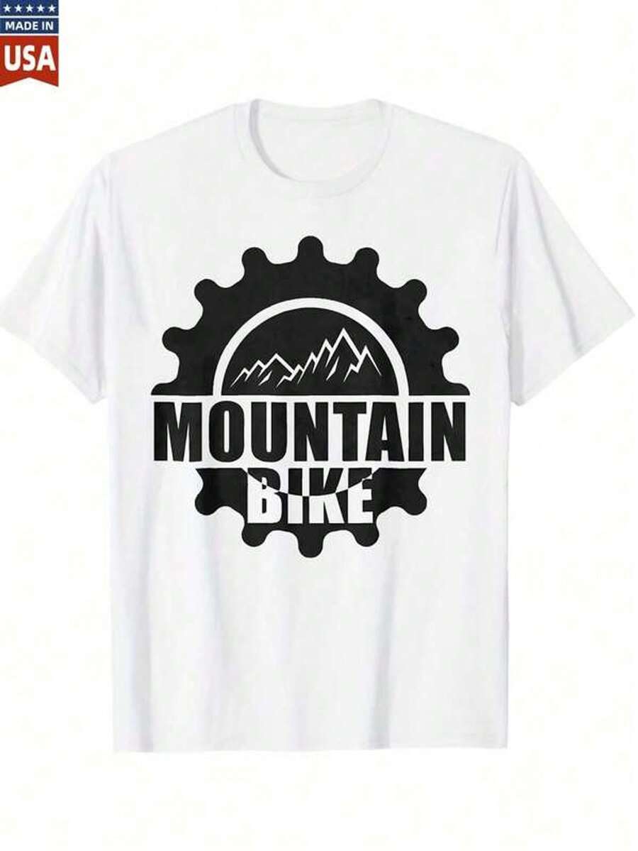 Camiseta de ciclio de montaña 100 % aodón para hombre y mujer, camiseta gráfica con diseño de equipo y texto, ropa deportiva de aventura al e , hecha en EE. UU.