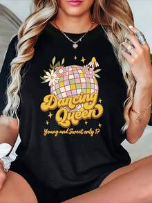 Women's Short Sleeve T-Shirt - Casual Summer And Spring Blouse With Round Neck And Short Sleeves - Machine Washable Opaque Top - Regular Fit For Casual Outfits And Layering - Versatile Neutral Color Palette - Women's Clothing - 黑色 - 查看 6