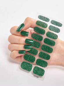 16pcs Colorful Glitter Nail Stickers, Waterproof & Long-Lasting, 3D Onion Powder Hot Stamping Nail Art Stickers, Suitable For Daily Use, Gifts And Parties - Multicolor - View 18