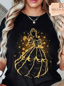 Tallas Grandes, Pascua, Día de la Madre, Día del Verano, Ropa de Tallas Grandes para Mujer, Camiseta Casual de Manga Corta con Cuello Redondo para Mujer, Tejido de Elasticidad Media, Adecuada para un Ajuste Cómodo en Todas las Temporadas, Camiseta con Estampado Plano 2D Único, 2D Plano - Negro - Ver 6