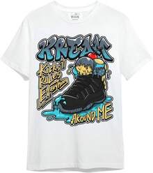 Dunkare Sneaker Match Graphic T-Shirt For Men And Women - Retro Gamma Blue 11s Streetwear | Unisex, Regular Fit, Vintage Style Y2K - 白色 - Kream Kicks 統治一切 - 查看 8