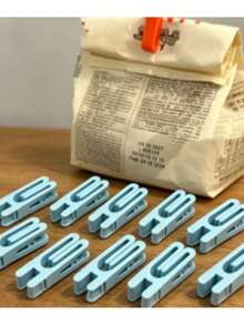 10 piezas/paquete Clips de sellado de alimentos livianos y duraderos, herramienta práctica de cocina - Multicolor - Ver 9