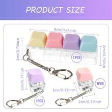 3pcs Keyboard Shaped Stress Relief Keychain, Adult Finger Toy, Press-Type Keyring, Concentration & Relaxation Tool. Suitable For New Year/Thanksgiving/Easter Gifts, Plastic Material (Random Color), Fidget Toy, Finger Spinner, Finger Spinner, Finger Spinner, Finger Spinner, Keyboard Finger Spinner, Toy Keychain, Cool Toy - Multicolor - View 3