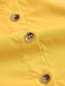 Vestido casual de tirantes con bolsillo y diseño de botones de unicolor para mujer - Amarillo - Ver 4