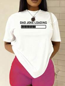 Premium Women's Funny Graphic T-Shirt With Dad Joke - 100% Cotton 180g, Casual Short Sleeve T-Shirt, Humorous Print, White Crew Neck, Ideal For Everyday Wear, Perfect Christmas Gift For Wife And Mother. New Arrival - 白色 - 查看 6