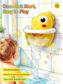 1pc Dinosaur Bubble Machine Bath Toy, Automatic Foaming With Music, Strong Suction Cup Wall-Mounted, Suitable For Toddlers 18 Months And Above Interactive Bathtub Toy - Multiple Options Available - View 2