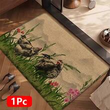 1pc Home Decor, Rooster Pattern Printed Linen Kitchen Rug, Carpet, Mat, Bathroom Mat, Doormat, 3D Printed Rectangular, Suitable For Living Room, Bedroom, Hallway, Bathroom, Laundry Room - Polyester Carpet, For Indoor And Outdoor Home Decor - Multicolor - View 18