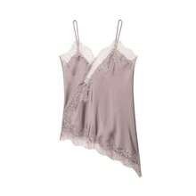 Nuevo Top de estilo lencería con decoración de encaje de moda europea para mujer, estilo veraniego - púrpura rosado - Ver 11