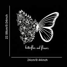 Butterfly Heat Transfer Decals - DIY Washable Stickers, Suitable For T-Shirts, Jeans, Backpacks | Mixed Colors, Polyester Material - Black - View 1