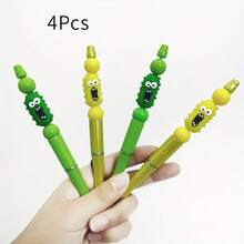 2/4 piezas Bolígrafos con cuentas con diseño de pepino gritando, bolígrafos con cuentas divertidos con diseño de pepinillo, bolígrafos con cuentas como regalo de escritura para estudiantes, estilo aleatorio - Multicolor - Ver 7
