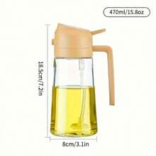 1pc 2-In-1 Dual-Use Oil Dispenser & Sprayer, High Borosilicate Glass Bottle With Non-Drip Spout & Gravity Sensor Lid, Mess-Free Kitchen Cooking Tool For Air Fryer, BBQ, Salad, Easy To Clean - View 9
