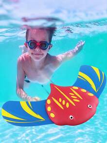 1pc Kids Underwater Diving Fish Toy, Manta Ray Pool Glider, Water-Powered Swimming Toy, Adjustable Fins, Summer Outdoor Pool Party Game 3+ Years - 301 Diving Fish - View 6