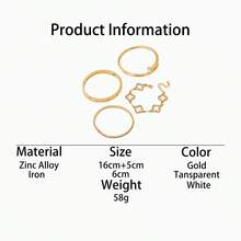 Bộ 4 vòng tay hình cỏ bốn lá rỗng sang trọng, thanh lịch, sáng bóng và tinh tế dành cho nữ. - Vàng - Xem 5