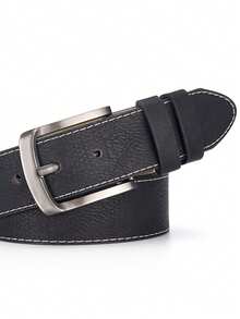 Men's Fashion Casual Pin Buckle Versatile Retro Belt - Black - View 3