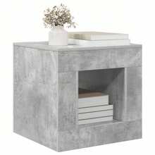 vidaXL Concrete Grey Living Room, Study, Cafe, Garden, Pool Area, Beach, Coffee Table, Side Table, Easy To Assemble, Home Accessories For Furniture. - Grey - View 2