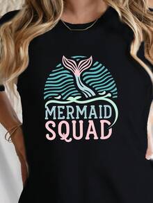 Camiseta con Estampado de, Cuello Redondo, Manga Corta, Estilo Casual Primavera/Verano, Ropa de Mujer - Camiseta Unisex de Algodón, Cuello Redondo, Manga Corta, Estilo Vintage Urbano - Negro - Ver 6