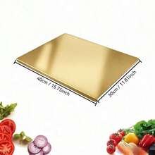 1pc Luxury Stainless Steel Golden Cutting Board Cutting Board - Durable And Mold Resistant, Kitchen Small Tool Kneading And Rolling Board, Baking Cutting Board, Suitable For Home Chefs And Cooking Enthusiasts, Suitable For Cutting Meat Chunks, Cheese - Multicolor - View 9