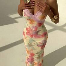 Women's Floral Print Lace Patchwork Spaghetti Strap Dress Summer Outfits Summer Clothes Summer Outfits For Women Summer Holiday Outfits Summer Summer Dress Summer Dresses For Women Vacation Vacation Outfits Women Holiday Outfits For Women Summer Holiday Outfits Vacation Vacation Outfits For Women Summer Vacation Outfits Beach Vacation Outfits For Women Vacation Dresses Valentine's Day Valentine Outfits For Women ValentineGraduation Graduation Dress Graduation Dress For Women Graduation Dr - Café integral - Ver 2