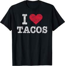 Camiseta versátil para el día a díaTrendy Vintage I Love Tacos Gift T-Shirt,camisetas de Pascua para bebés niñas,Ropa de verano,Láminas de anime,Ropa de apoyo esencial para la Copa del Mundo,Camisetas con diseños gráficos para niños pequeños, aptas para el uso diario,Camiseta de hombre - Negro - Ver 6