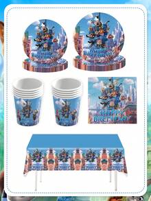 Disney Set Peralatan Makan Sekali Pakai Bertema Zootopia Lengkap ini Menampilkan Cetakan Karakter Pemandangan Kota Penuh, Menghadirkan Suasana Tematik yang Mendalam untuk Acara Pesta Anda. Set ini Termasuk Piring Kertas, Gelas Kertas, dan Taplak Meja Bermotif. - Peralatan makan - View 9