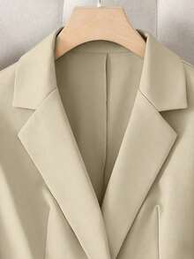 Chaleco sin mangas de unicolor y estilo minimalista para mujer, elegante - Albaricoque - Ver 3