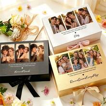 1pc Customized Photo Box With Text "I Will Love You Forever More Than You Imagine", Home Decor, Birthday Party, Valentine's Day, Christmas Gift, Birthday Packaging Customized Gift Box - Multicolor 3 - View 2