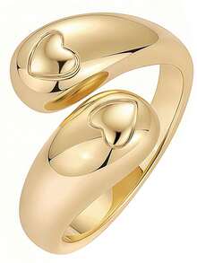 Minimalist Stainless Steel Geometric Water Drop Adjustable Open Ring For Women - Multicolor - View 18