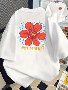 Playera de manga corta de talla grande para mujer, Playera básica casual de corte holgado, blusas elegantes de poliéster, manga corta y cuello redondo, tela suave y transpirable - Blanco - Ver 11