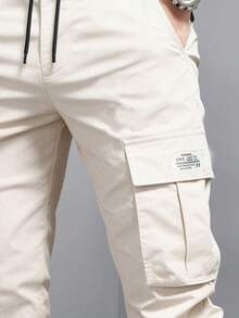 Spring/Autumn New Men's Cargo Pants, Multi-Pocket Loose Casual Minimalist Versatile Japanese Style Jogger Pants, Runs Small, Recommend Ordering One Size Up - Khaki - View 5