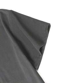 Camiseta de mujer estampada de manga corta para verano, tela de algodón , estilo multifuncional, corte regular, peso 190 gramos - Gris Oscuro - Ver 8