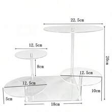 4-Tier Acrylic Wedding/Party/Birthday Cake Stand, Transparent Cupcake Display Rack For Desserts - Multicolor - View 11