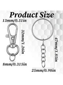 Bộ dụng cụ làm móc khóa 70 món - 10 móc khóa càng cua xoay, 10 vòng chìa khóa có dây xích, 50 khoen nối, bộ dụng cụ làm móc khóa thủ công trang sức (Vàng/Bạc) - Nhiều màu - Xem 4