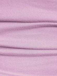 Vestido corto negro de cuello redondo y sin mangas elegante para mujer , adecuado para usar en capas como ropa formal, perfecto para salidas, fiestas y citas en primavera - Púrpura malva - Ver 6