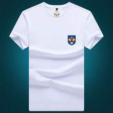 Nueva camiseta de verano para hombre, de cuello redondo, color sólido, manga corta, ajustada, estilo casual y de negocios, en stock. - Negro - Ver 7