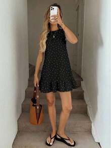 Vestido mini estampado para mujer, adecuado para primavera y verano - Multicolor 6 - Ver 3