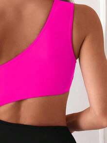 Swim 1 pieza Traje de baño de una pieza para mujer con diseño calado y fruncido en color liso - Multicolor - Ver 6