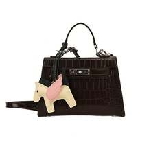 2026 Niche Light Luxury Ladies Handbag Bag Crocodile Pattern One-Shoulder Explosive Western Style Messenger - Purple - View 6